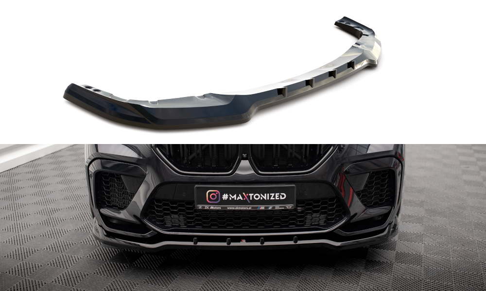 Maxton Design Street+ Spoilerlippe Front Ansatz V.1 passend für BMW X6 M F96 schwarz Hochglanz
