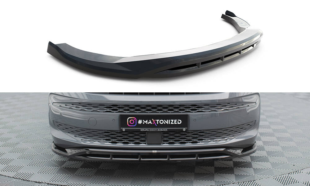 Maxton Design Street+ Spoilerlippe Front Ansatz V.1 passend für VW Multivan T7 schwarz Hochglanz