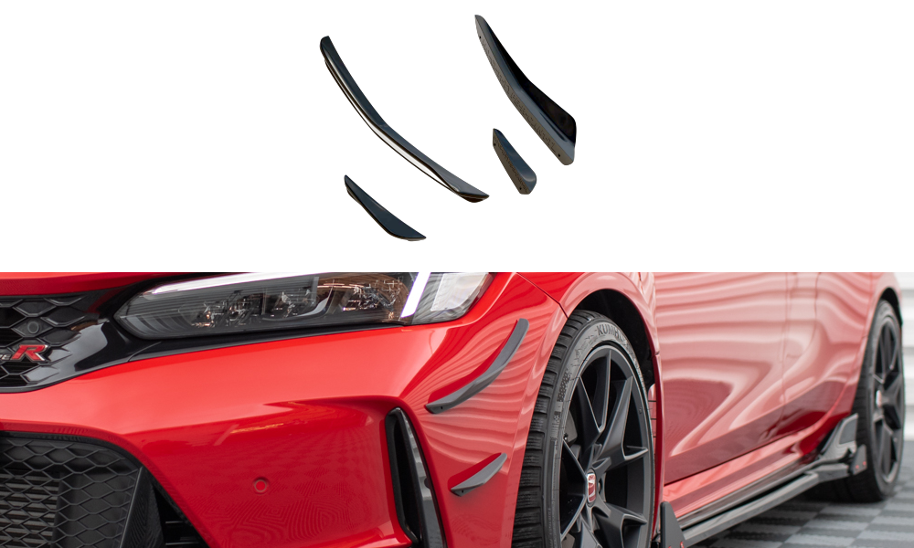 Maxton Design Stoßstangen Flaps Wings vorne Canards passend für Honda Civic Type-R Mk 11