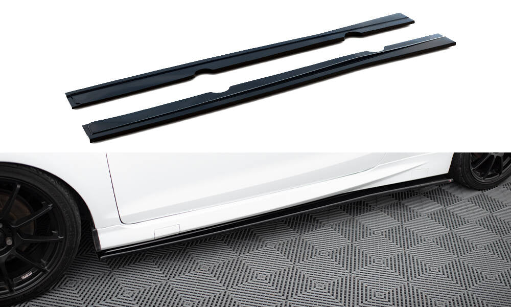 Maxton Design Seitenschweller Diffuser Ford Fiesta ST / ST-Line Mk7 / Mk7 Facelift schwarz Hochglanz für Ford Fiesta ST