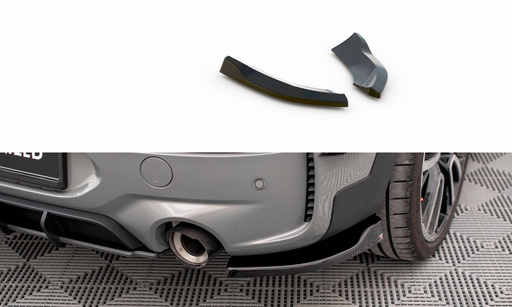 Maxton Design Heck Ansatz Flaps Diffusor V.2 passend für Mini Cooper Clubman John Cooper Works F54 Facelift schwarz Hochglanz