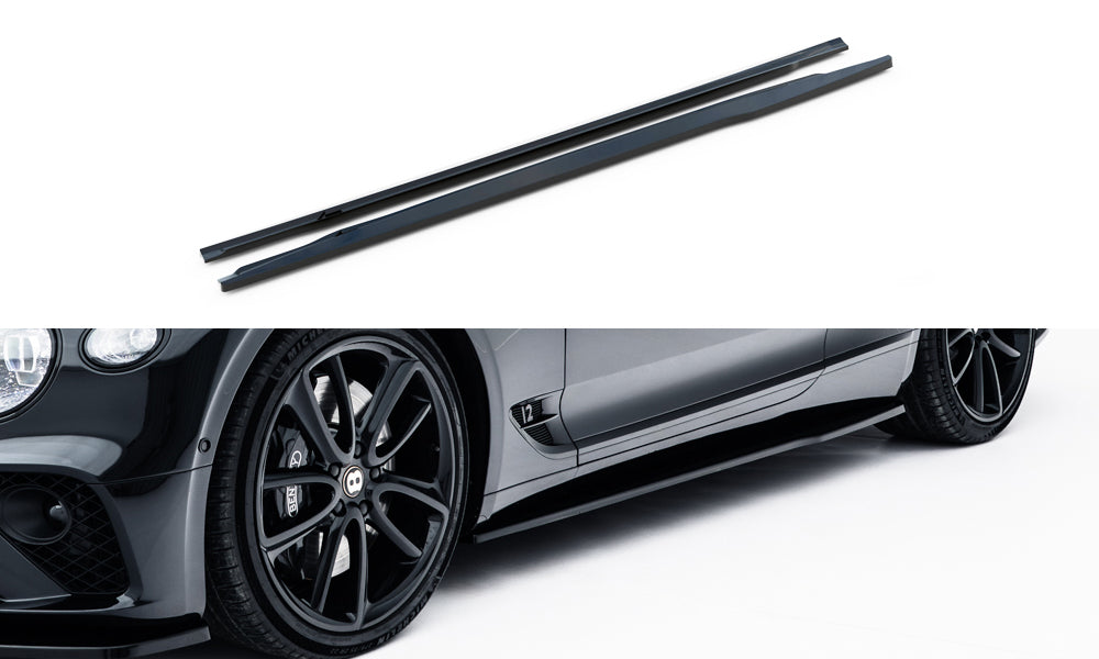 Maxton Design Street+ Seitenschweller Leisten passend für Bentley Continental GT Coupe Mk3 schwarz Hochglanz