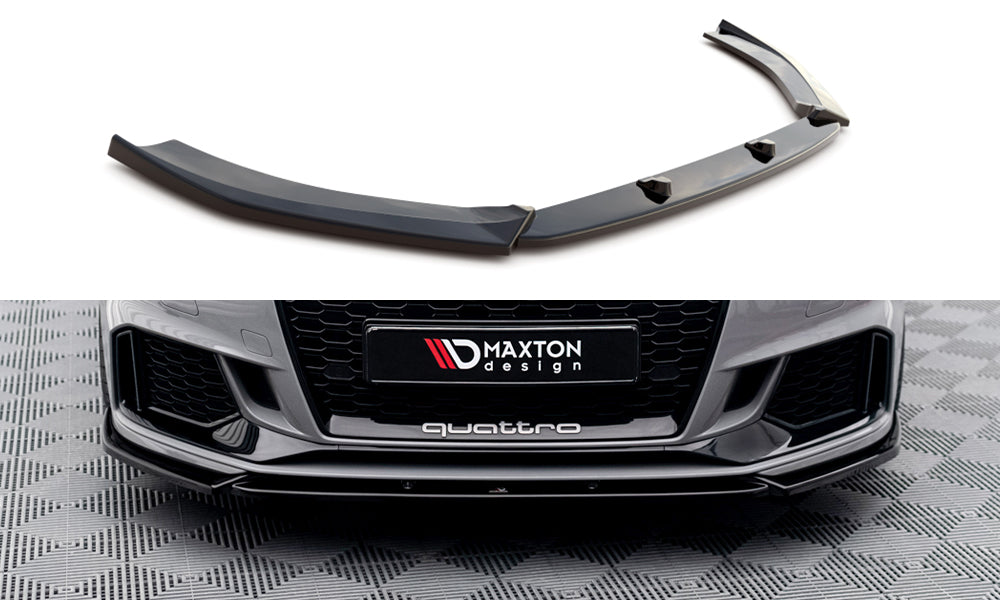 Maxton Design Street+ Spoilerlippe Front Ansatz V.4 passend für Audi RS3 8V FL Sportback schwarz Hochglanz