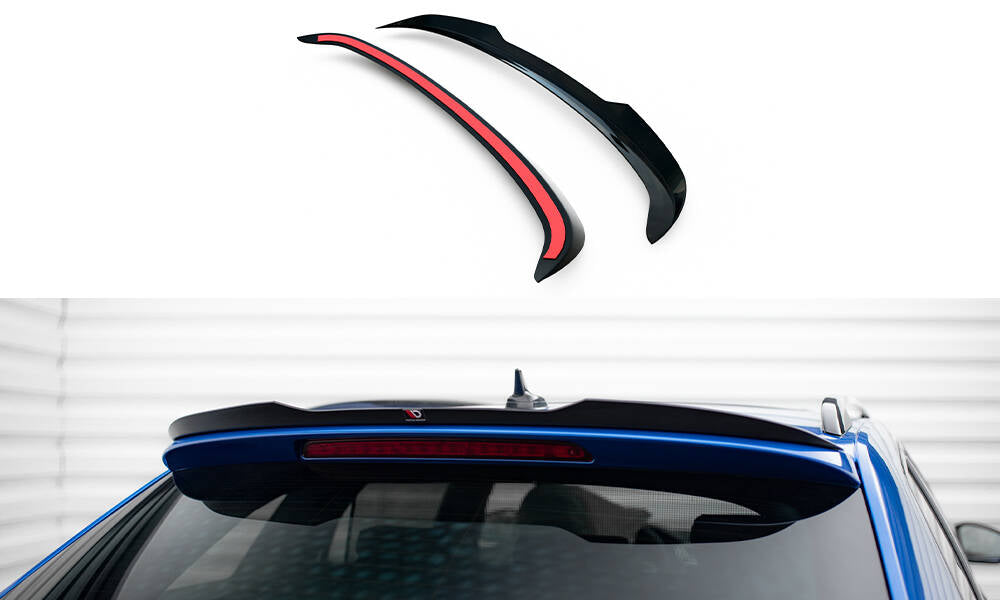 Maxton Design Spoiler CAP passend für Skoda Superb Sportline Combi Mk3 / Mk3 Facelift schwarz Hochglanz