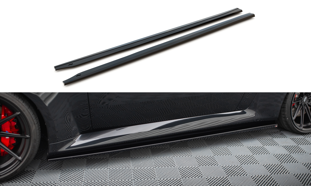 Maxton Design Street+ Seitenschweller Leisten passend für V.3 passend für BMW M2 G87 schwarz Hochglanz