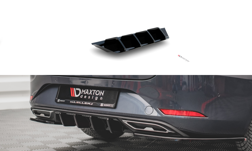 Maxton Design Diffusor Heck Ansatz V.1 passend für Seat Leon FR ST Mk4 schwarz Hochglanz