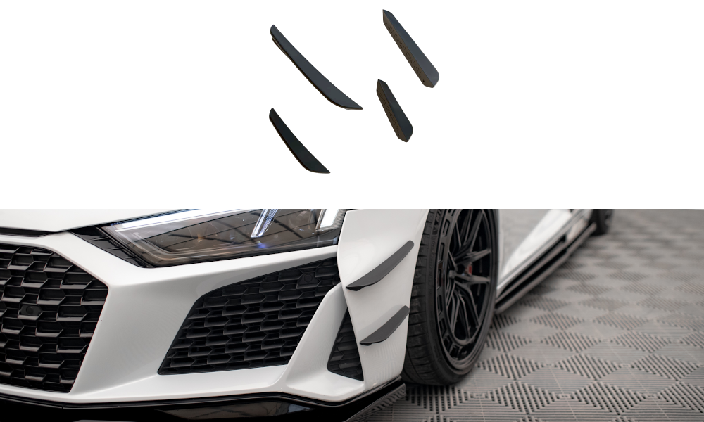 Maxton Design Stoßstangen Flaps Wings vorne Canards passend für Audi RS3 Sportback 8Y Facelift