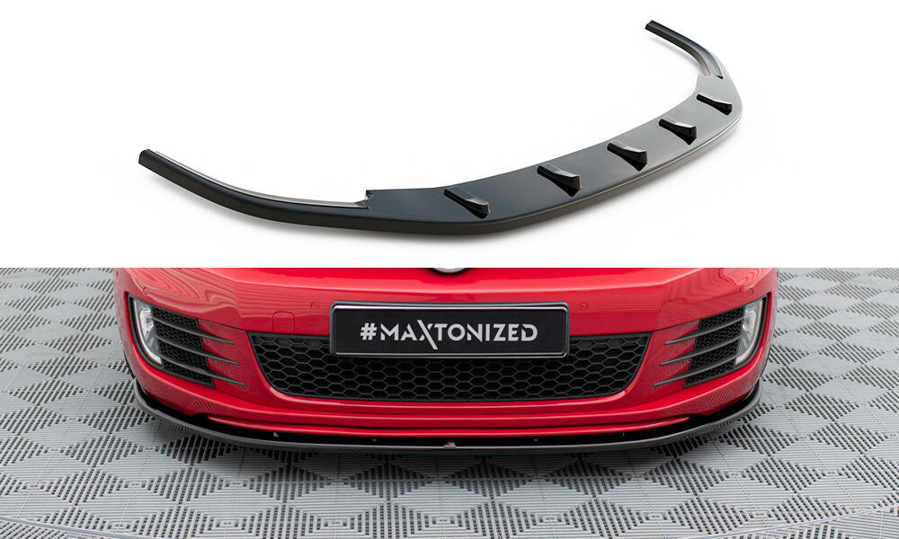 Maxton Design Street+ Spoilerlippe Front Ansatz passend für VER.2 VW GOLF 6 GTI schwarz Hochglanz