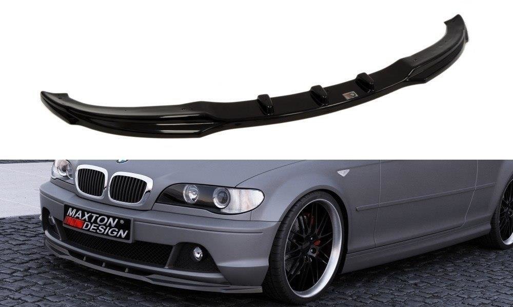 Maxton Design Street+ Spoilerlippe Front Ansatz passend für BMW 3er E46 COUPE Facelift schwarz Hochglanz