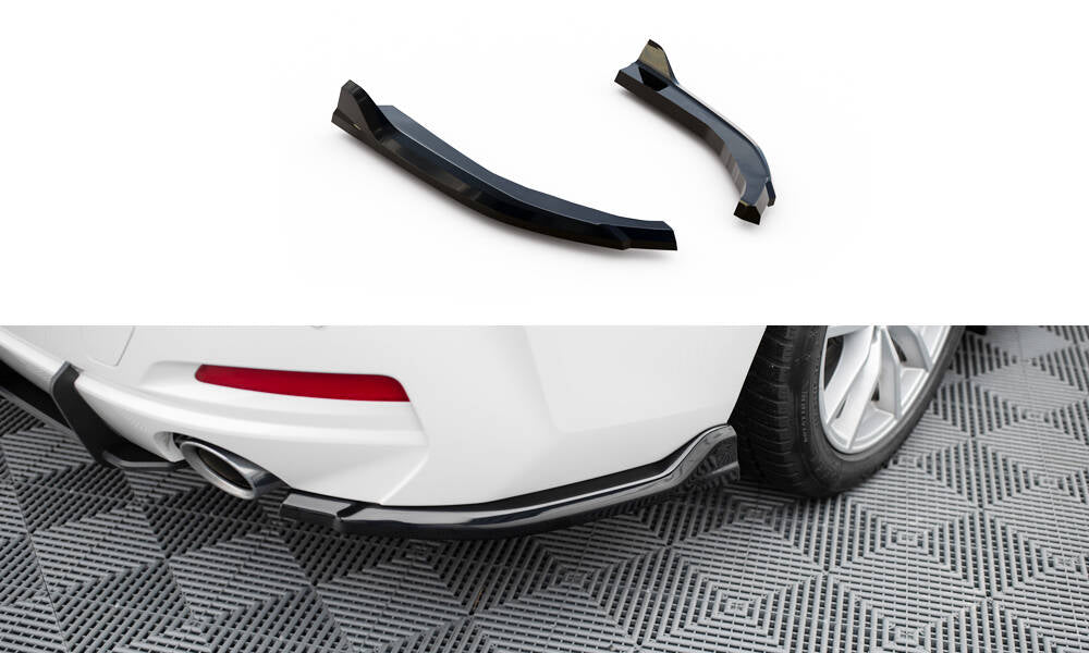 Maxton Design Heck Ansatz Flaps Diffusor passend für BMW 3er Limousine / Touring G20 / G21 Facelift schwarz Hochglanz