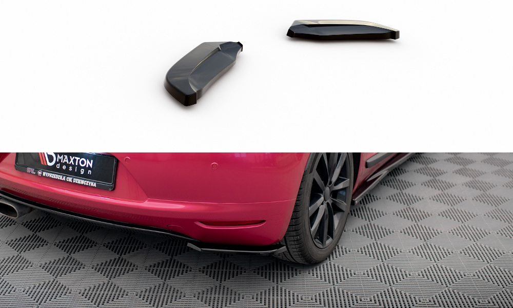 Maxton Design Heck Ansatz Flaps Diffusor passend für VW Scirocco Mk3 schwarz Hochglanz