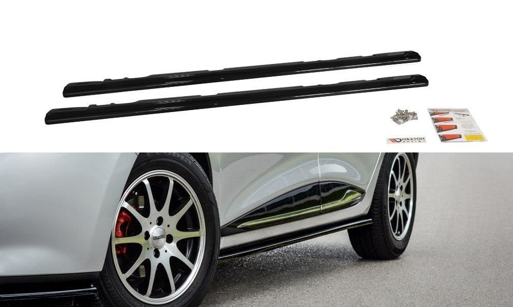 Maxton Design Street+ Seitenschweller Leisten passend für Renault Clio Mk4 schwarz Hochglanz