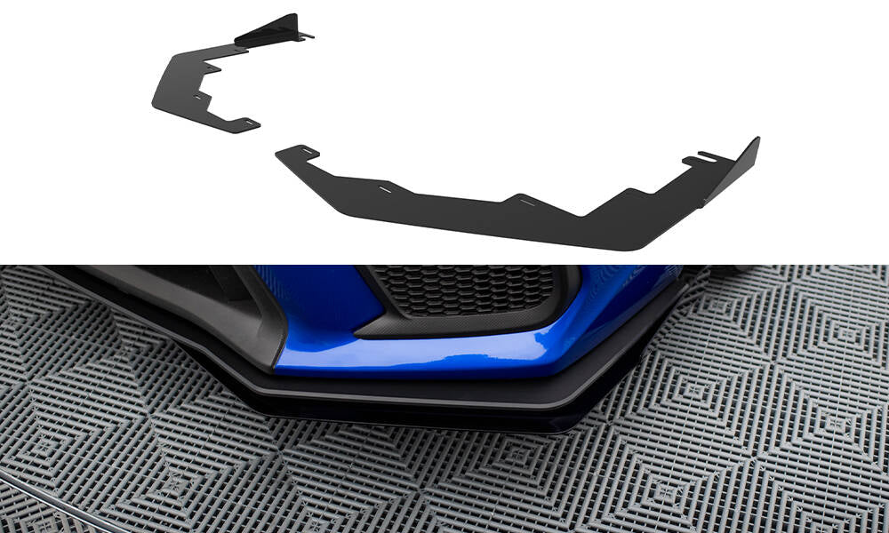 Maxton Design Front Stoßstange Flaps passend für Subaru WRX STI Mk1 Facelift schwarz Hochglanz