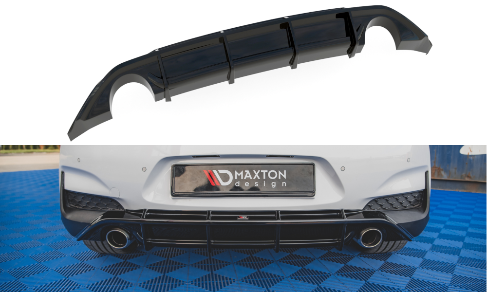 Maxton Design Diffusor Heck Ansatz V.3 passend für Hyundai I30 N Mk3 Hatchback schwarz Hochglanz