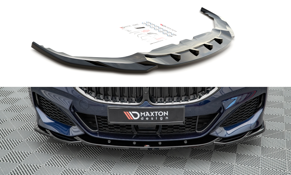 Maxton Design Street+ Spoilerlippe Front Ansatz V.4 passend für BMW 8 Coupe M-Paket G15 / 8 Gran Coupe M-Paket G16 schwarz Hochglanz