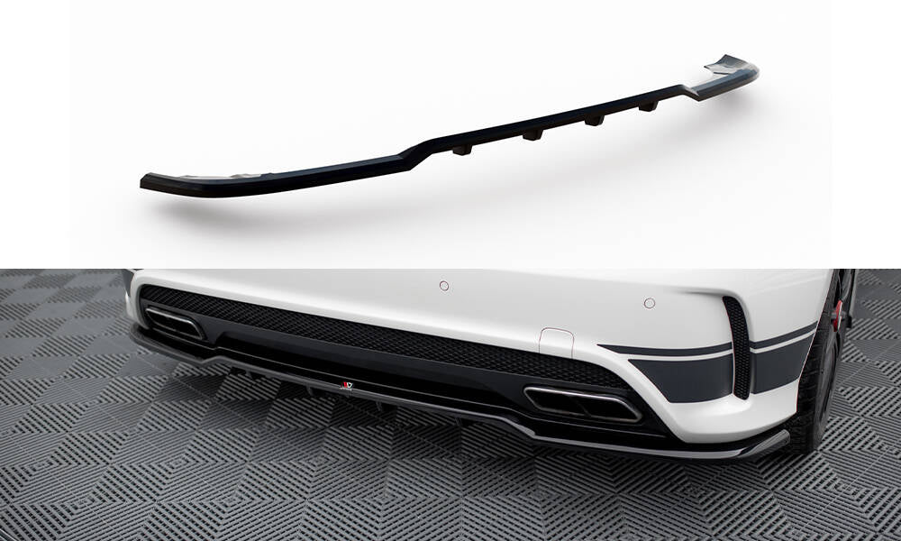Maxton Design Street+ Mittlerer Diffusor RACE passend für Mercedes-Benz A45 AMG W176 schwarz Hochglanz