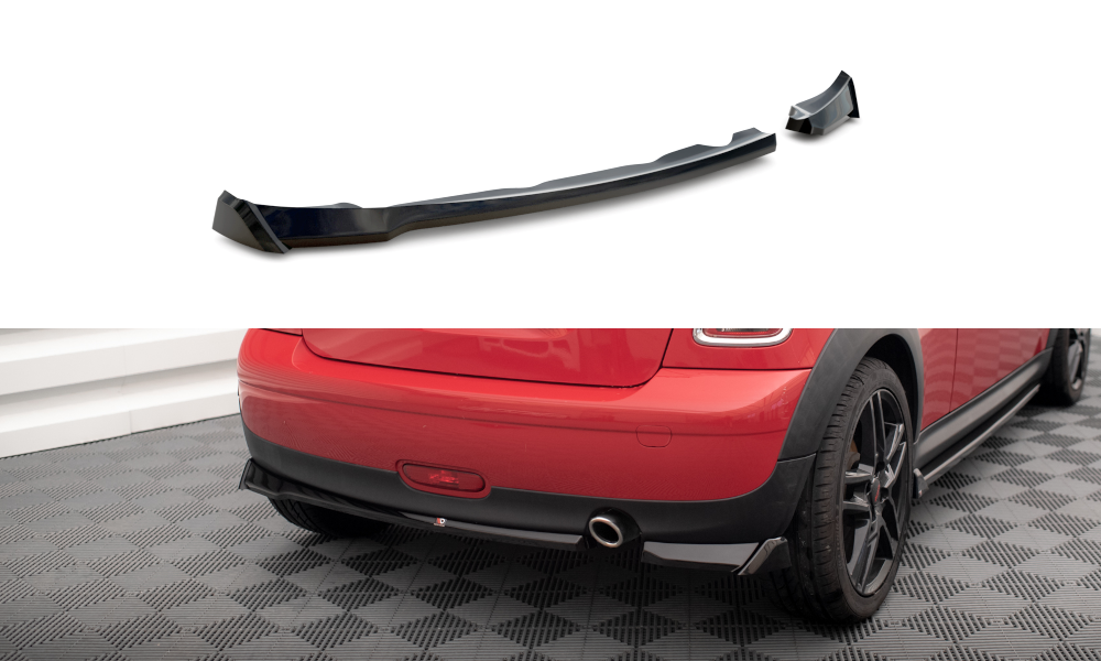 Maxton Design Heck Ansatz Flaps Diffusor passend für Mini One R56 schwarz Hochglanz