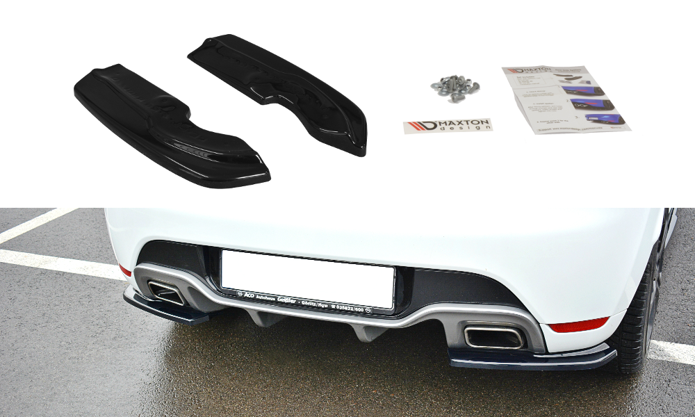 Maxton Design Heck Ansatz Flaps Diffusor passend für Renault Clio RS Mk4 schwarz Hochglanz