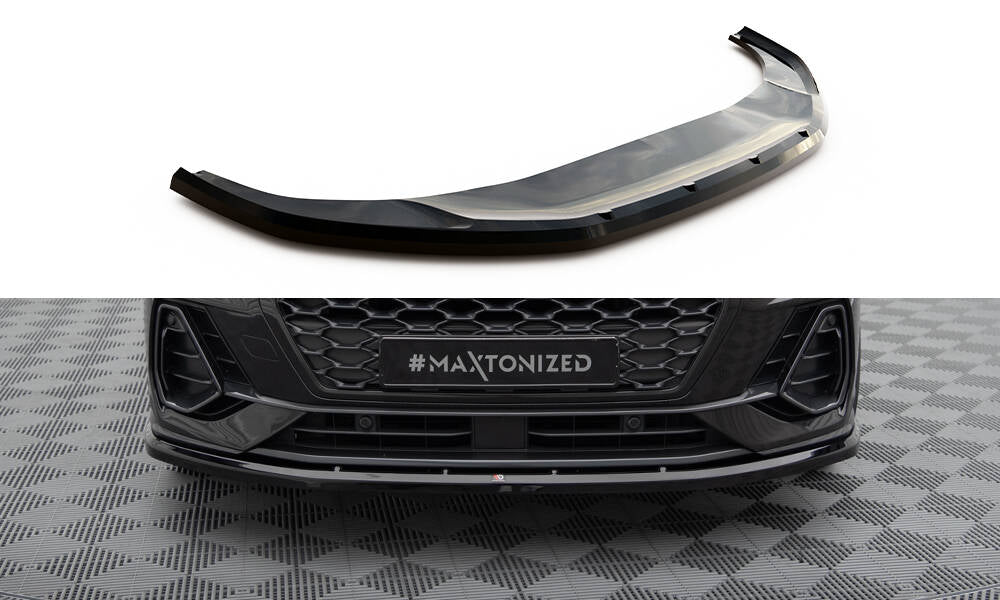 Maxton Design Street+ Spoilerlippe Front Ansatz V.1 passend für Audi Q3 Sportback F3 schwarz Hochglanz
