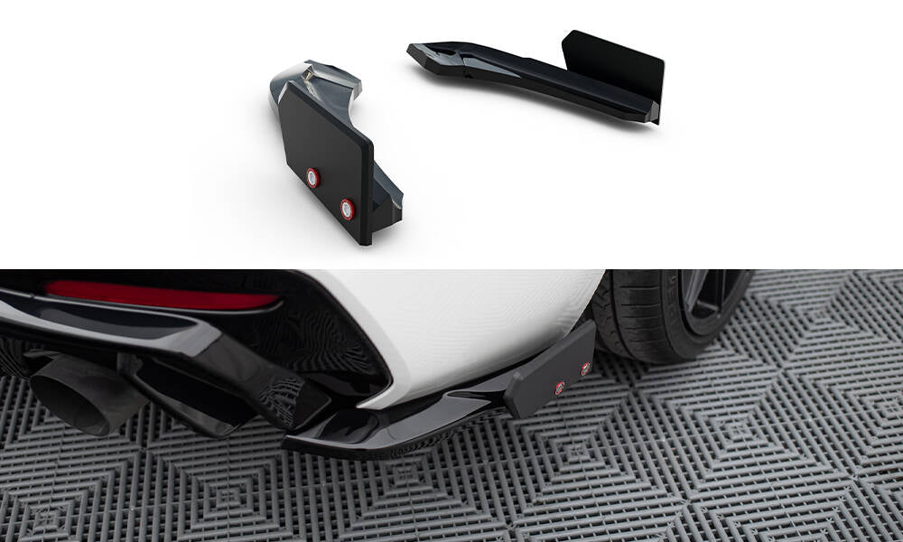 Maxton Design Heck Ansatz Flaps Diffusor V.5 + Flaps passend für (Für heckansatz V.3) BMW 1er M-Paket / M140i F20 Facelift