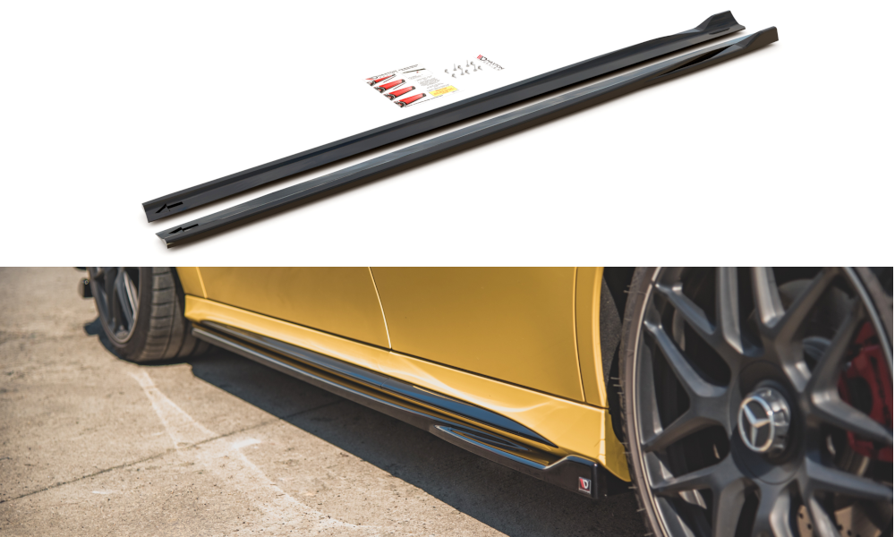 Maxton Design Seitenschweller Ansatz für Mercedes-AMG A 45 S W177 Carbon Look
