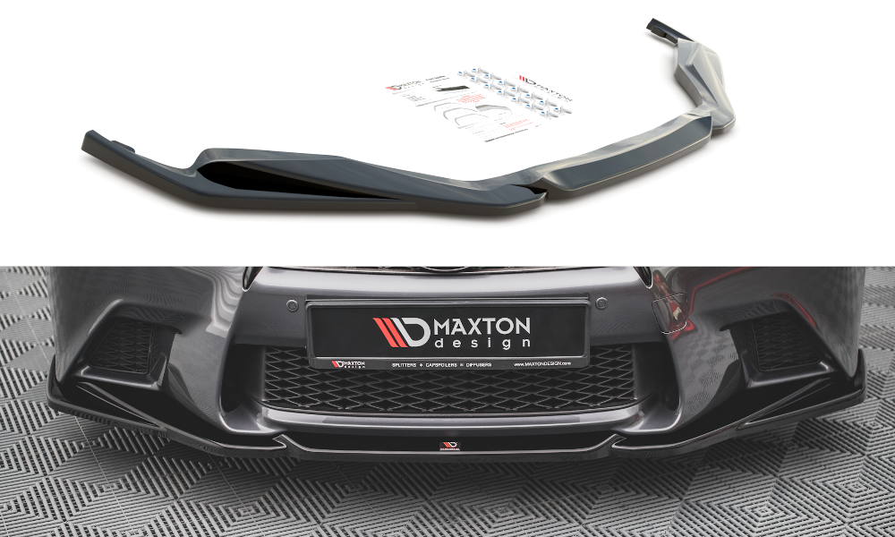 Maxton Design Street+ Spoilerlippe Front Ansatz V.2 passend für Lexus GS F Sport Mk4 (L10) schwarz Hochglanz