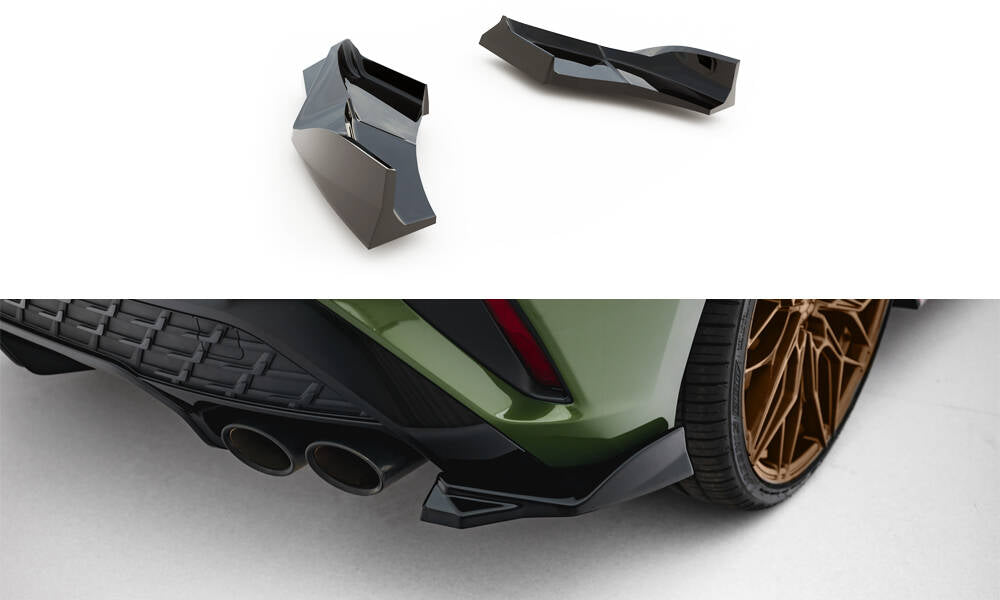 Maxton Design Heck Ansatz Flaps Diffusor V.2 passend für Audi S3 Sportback 8Y Facelift schwarz Hochglanz