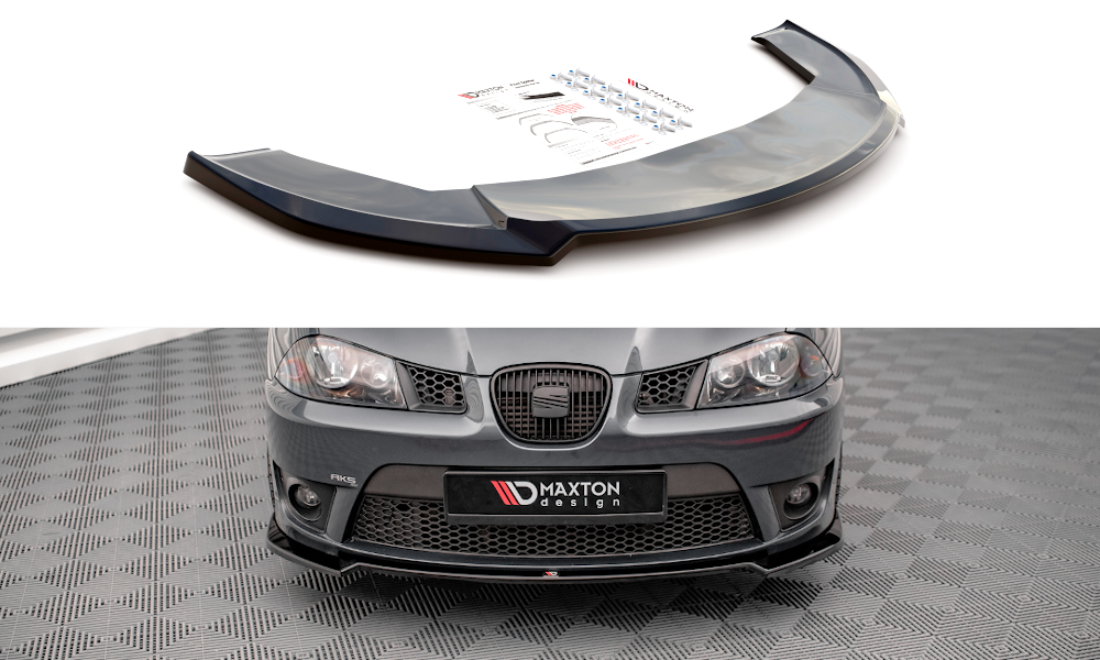Maxton Design Street+ Spoilerlippe Front Ansatz V.3 passend für Seat Ibiza Cupra Mk3 schwarz Hochglanz