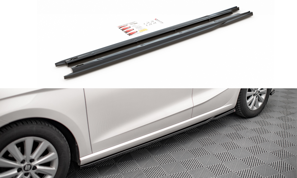 Maxton Design Street+ Seitenschweller Leisten V.2 passend für Seat Ibiza FR/ Standard Mk5 schwarz Hochglanz