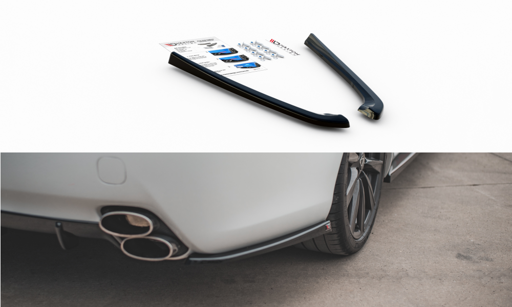 Maxton Design Heck Ansatz Flaps Diffusor für Lexus IS F Mk2 Carbon Look