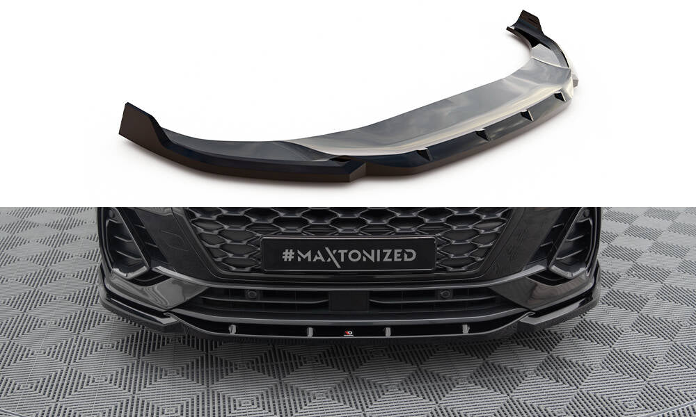 Maxton Design Street+ Spoilerlippe Front Ansatz V.2 passend für Audi Q3 Sportback F3 schwarz Hochglanz