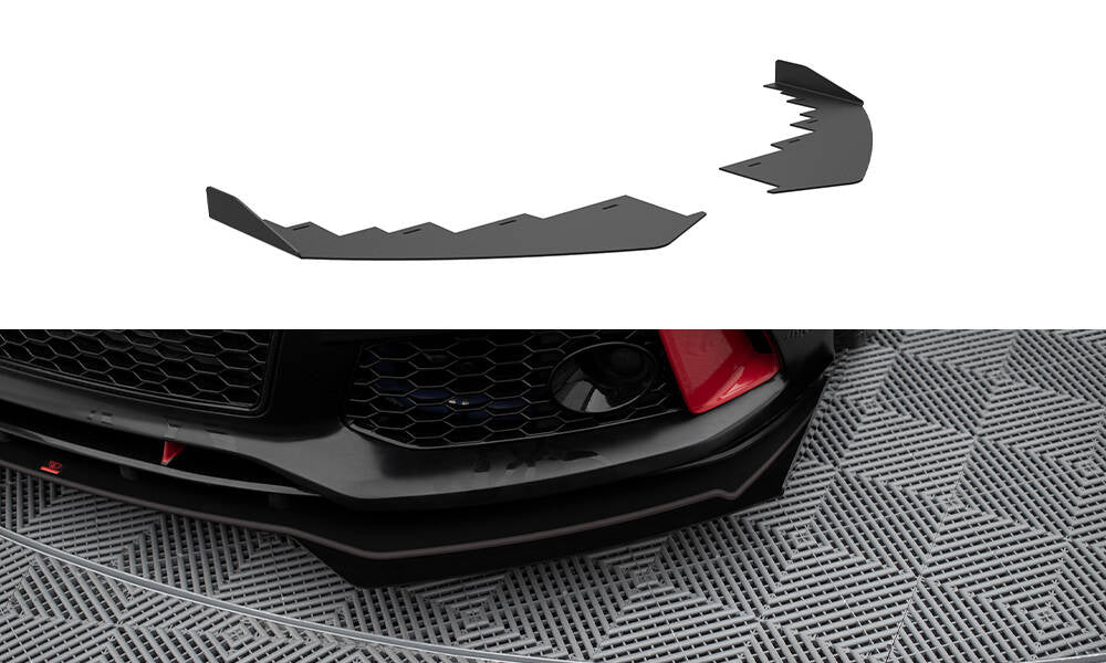 Maxton Design Front Stoßstange Flaps passend für Audi A7 RS7 Look C7 schwarz Hochglanz
