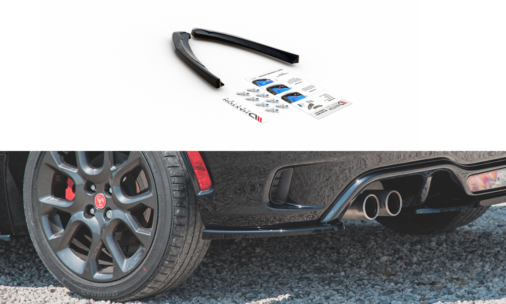 Maxton Design Heck Ansatz Flaps Diffusor für Fiat 124 Spider Abarth schwarz matt