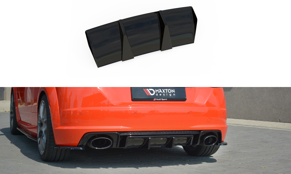 Maxton Design Diffusor Heck Ansatz passend für Audi TT RS 8S schwarz Hochglanz