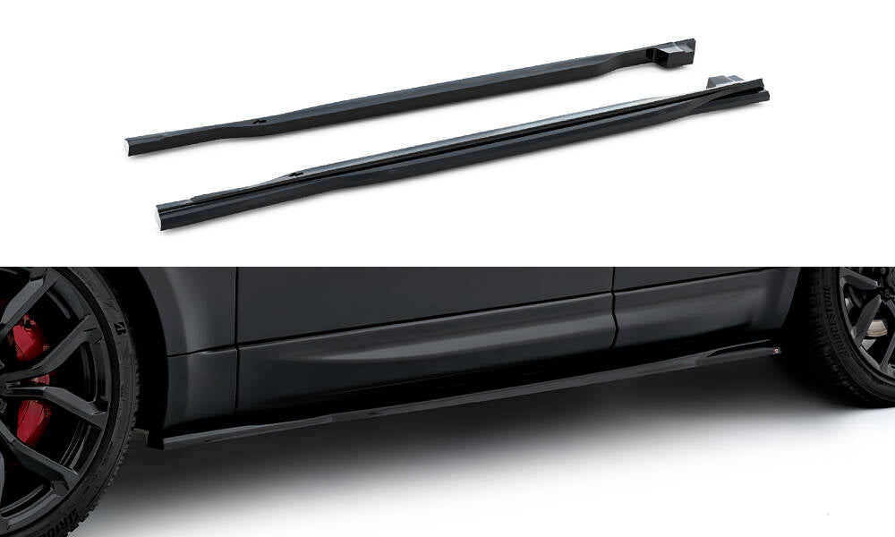 Maxton Design Street+ Seitenschweller Leisten passend für Land Rover Range Rover Sport Mk2 Facelift schwarz Hochglanz