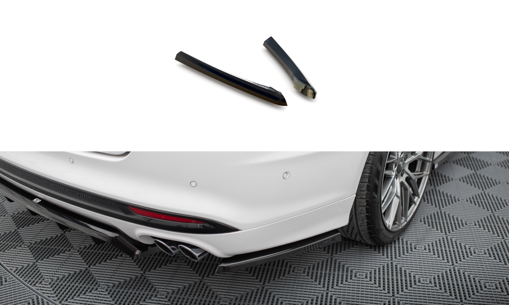 Maxton Design Heck Ansatz Flaps Diffusor passend für Ford Mondeo Sport Mk5 Facelift / Fusion Sport Mk2 Facelift schwarz Hochglanz
