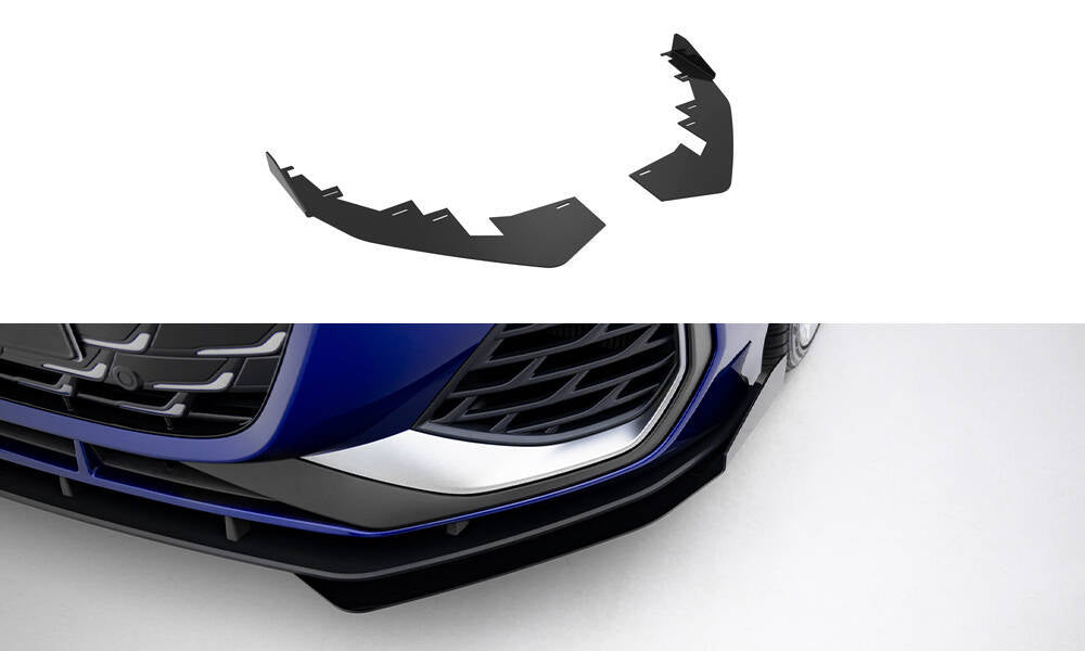 Maxton Design Front Stoßstange Flaps passend für Audi A3 S-Line Limousine / S3 Limousine 8Y Facelift schwarz Hochglanz
