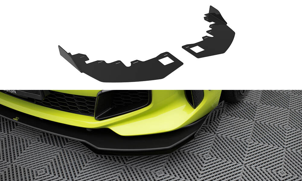 Maxton Design Front Stoßstange Flaps passend für BMW 1er M-Paket / M135i / 128ti F40 schwarz Hochglanz