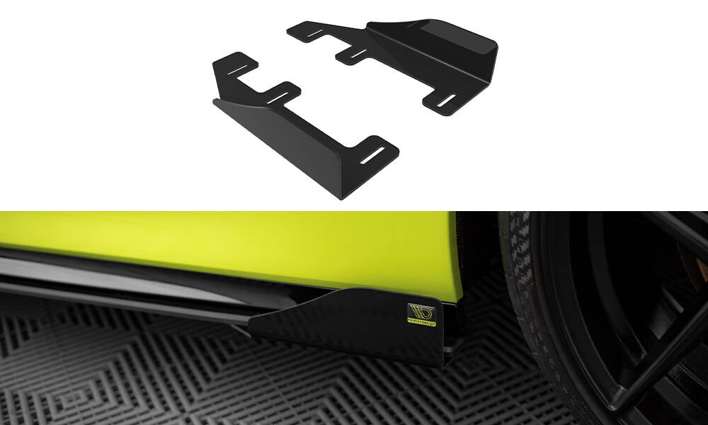 Maxton Design Seitenschweller Flaps passend für BMW 1er M-Paket / M135i / 128ti F40 schwarz Hochglanz