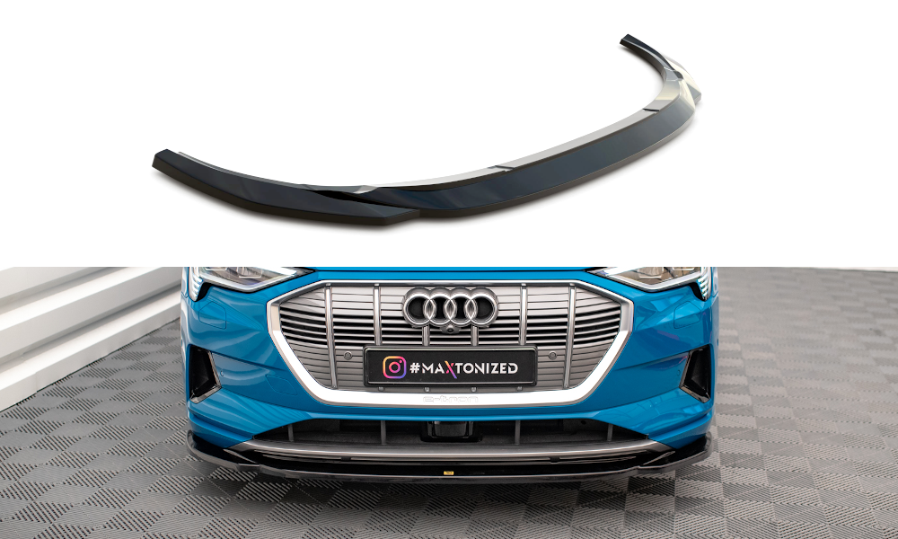 Maxton Design Street+ Spoilerlippe Front Ansatz V.1 passend für Audi e-tron schwarz Hochglanz