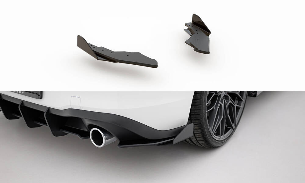 Maxton Design Street Pro Heck Ansatz Flaps Diffusor + Flaps passend für VW Golf GTI / GTE Mk8 schwarz Hochglanz