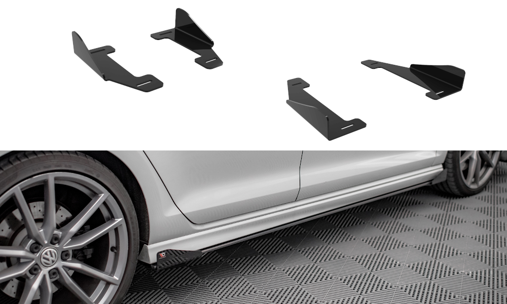Maxton Design Seitenschweller Flaps passend für VW Golf R Mk7 schwarz Hochglanz
