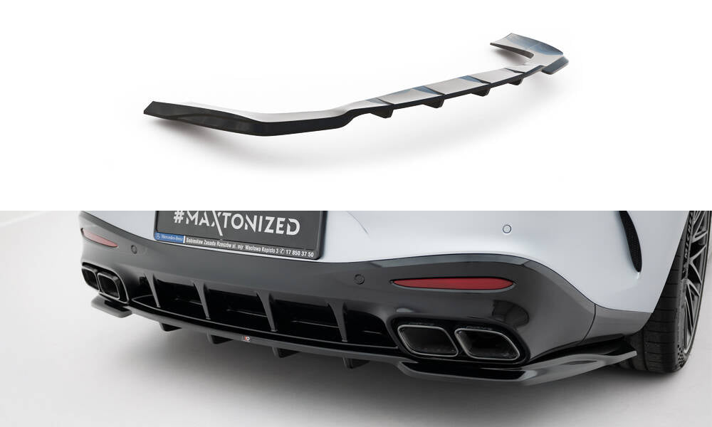Maxton Design Street+ Mittlerer Diffusor RACE passend für V.1 Mercedes-AMG GT 63 / 55 / 63 S E Performance C192 schwarz Hochglanz