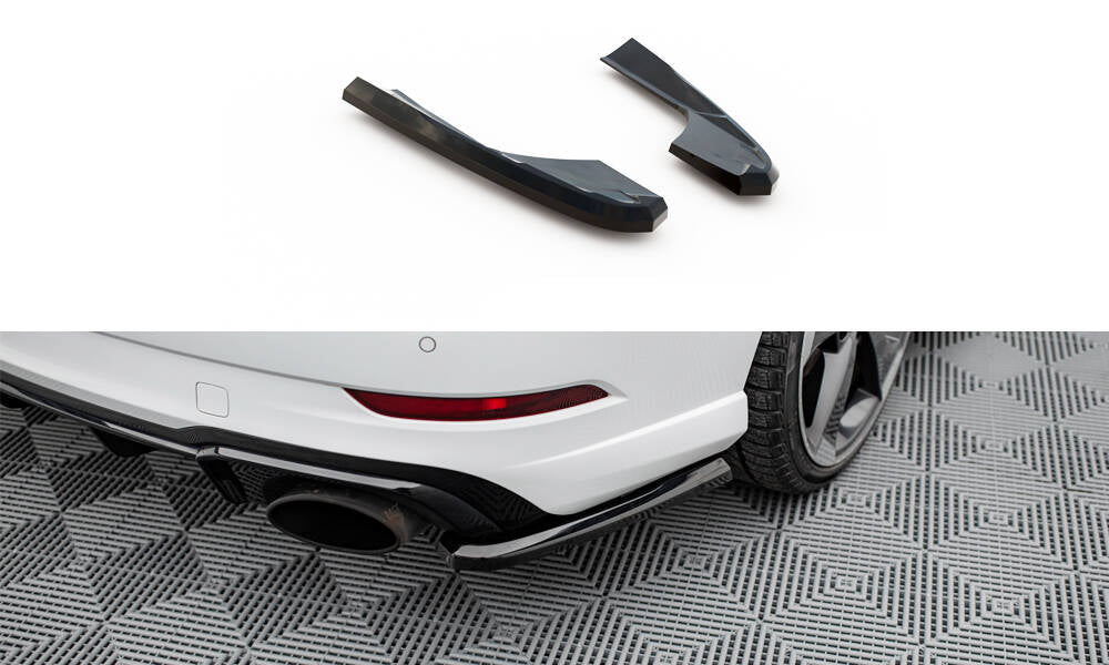 Maxton Design Heck Ansatz Flaps Diffusor V.2 passend für Audi RS3 Limousine 8V Facelift schwarz Hochglanz