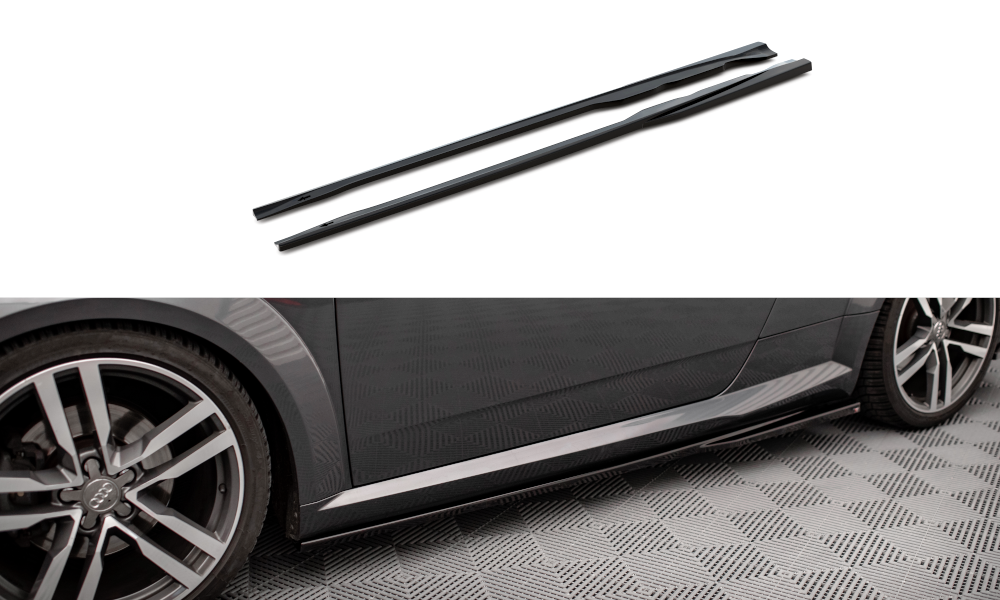 Maxton Design Street+ Seitenschweller Leisten passend für Audi TT S-Line 8S schwarz Hochglanz