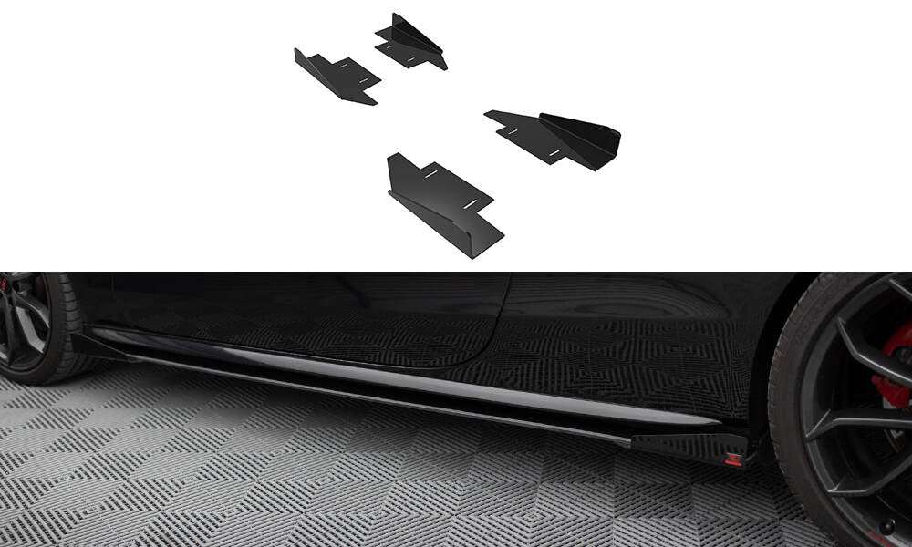 Maxton Design Seitenschweller Flaps passend für Audi A5 / A5 S-Line / S5 Coupe / Cabrio 8T / 8T Facelift schwarz Hochglanz