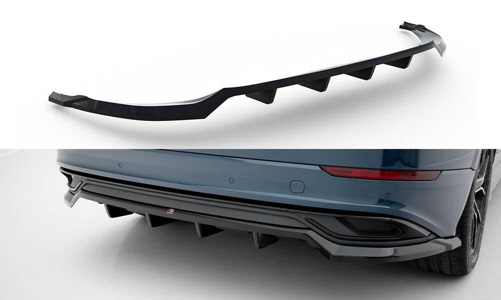 Maxton Design Street+ Mittlerer Diffusor RACE passend für Audi Q8 Mk1 schwarz Hochglanz