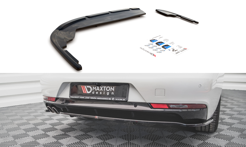 Maxton Design Street+ Mittlerer Diffusor RACE passend für Peugeot 508 Diesel Mk2 schwarz Hochglanz