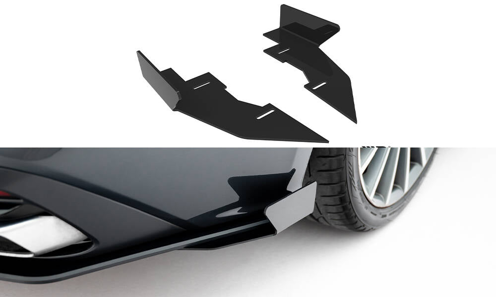 Maxton Design Hintere Seiten Flaps passend für Audi A5 F5 Facelift schwarz Hochglanz