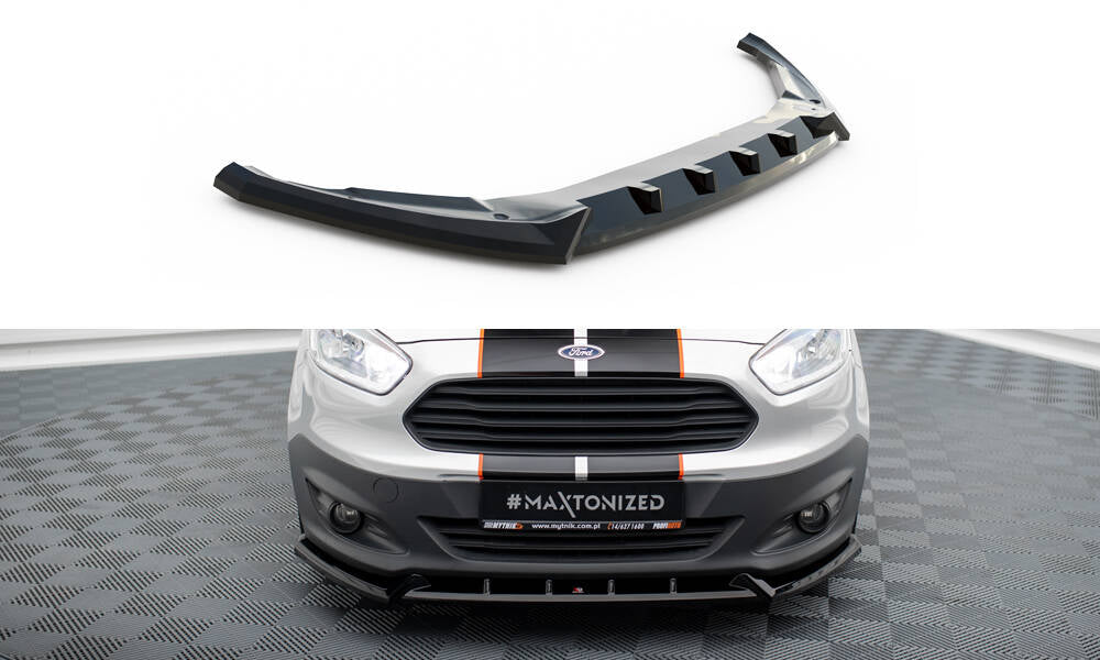 Maxton Design Street+ Spoilerlippe Front Ansatz passend für Ford Transit Courier Mk1 schwarz Hochglanz